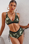 Camouflage Crisscross Tie-Back Bikini Set