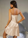 Spaghetti Strap Cowl Neck Satin Night Dress