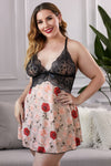 Lace Bra Splicing Floral Babydoll